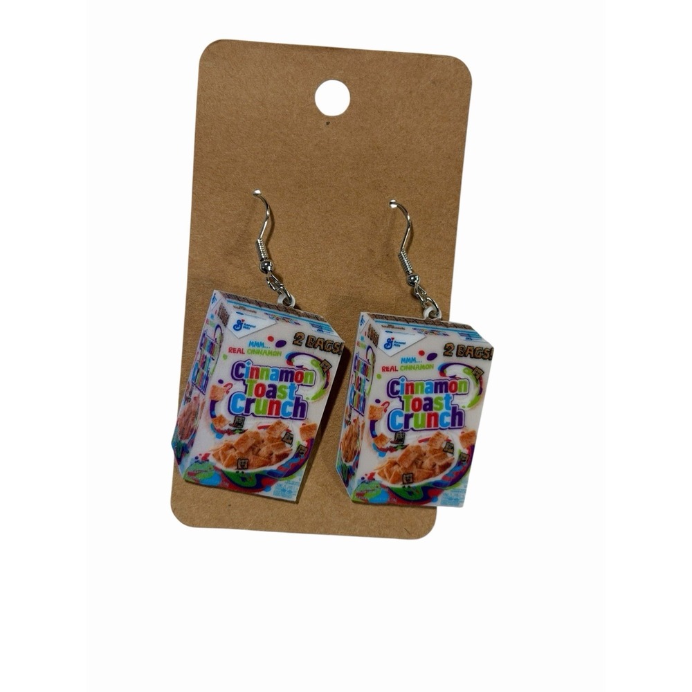New Novelty Fashion Earrings‎ cereal box food breakfast